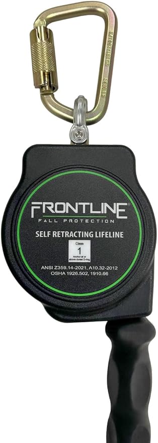 Frontline RPG10' Cable SRL with Steel Snap Hook End | 3/16" Galvanized Steel Cable | Lightweight, Durable | Swivel Anchorage Eye | 310 lbs Capacity | ANSI & OSHA Compliant (3 Pack)