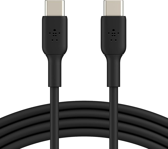 Belkin USB-C to USB-C Cable Fast Charging Cable (2M/6.6ft) for iPhone 16, iPhone 16 Pro, iPhone 16 Pro Max, Galaxy S25, S24, Note, Pixel, iPad Pro, Nintendo Switch 2, Carplay & More - Black