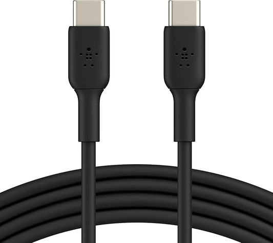 Belkin USB-C to USB-C Cable Fast Charging Cable (2M/6.6ft) for iPhone 16, iPhone 16 Pro, iPhone 16 Pro Max, Galaxy S25, S24, Note, Pixel, iPad Pro, Nintendo Switch 2, Carplay & More - Black
