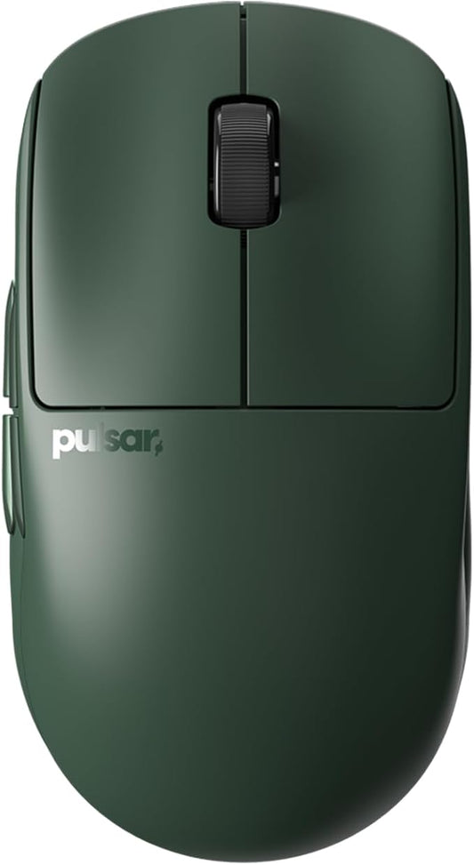 Pulsar Gaming Gears X2 v2 mini Wireless Gaming Mouse, Founder's Edition, Ultra Lightweight 1.80 oz (51 g), Symmetrical, Optical Switch, 2.4 Ghz 1 ms, 26000 DPI, PAW3395 Sensor (Mini, Wireless, Green)