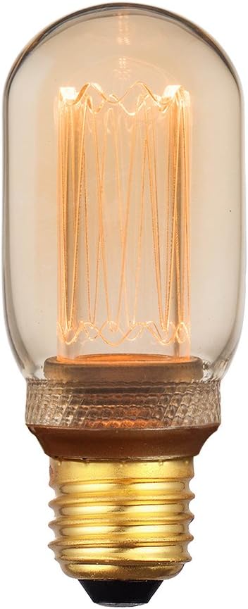 Decorative Light Bulb, Vintage Edison Small Bulb, Dimmable LED Short Tubular Bulb, 3.5W Low Lumen Eye-Caring Soft Dim Lighting for Mood(Not Daylight White), E26 Medium Base, Amber RN T45