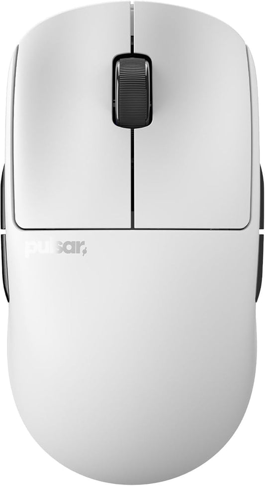 Pulsar Gaming Gears X2A mini Wireless Gaming Mouse, Ultra Lightweight 1.94 oz (55 g), Ambidextrous, Optical Switch, 2.4 Ghz 1 ms, 26000 DPI, PAW3395 Sensor (Mini, Wireless, White&Black)