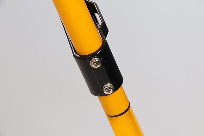 Fiberglass Surveying Tripod, Heavy Duty Yellow Fiberglass and Wood Tripod with Dual Clamp and Copper Center Screw for Robotic Total Stations and Theodolite (Flat Head-B)