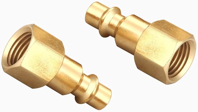 Coupler and Plug Kit (14 Piece), Industrial Type D, 1/4 Inch NPT, Solid Brass Quick Connect Air Fittings Set