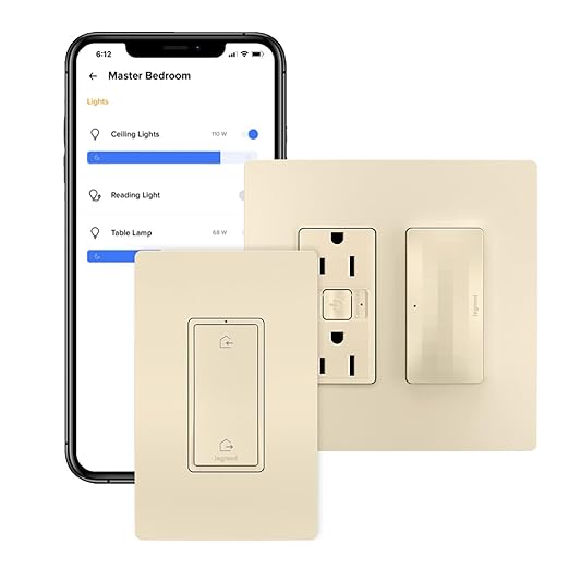 Legrand Radiant WNRH15KITLA Smart Switch with Netatmo Starter Kit, Tamper Resistant, Compatible with Alexa, Google Assistant & Apple HomeKit, Light Almond (1 Count)