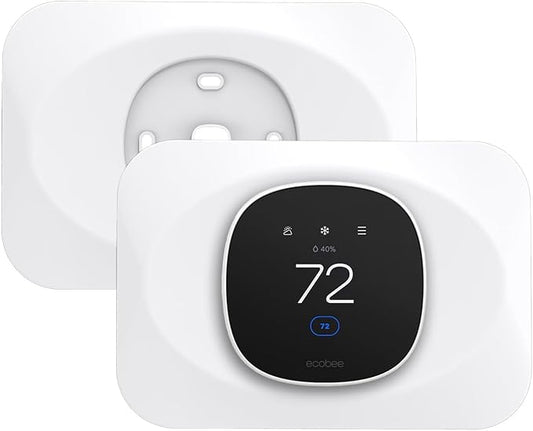 Wall Plate Cover Compatible with New 2025 Ecobee Smart Thermostat Essential, Practical Ecobee Thermostat Trim Kit, Programmable WiFi Thermostat Accessory (2, Pure White)