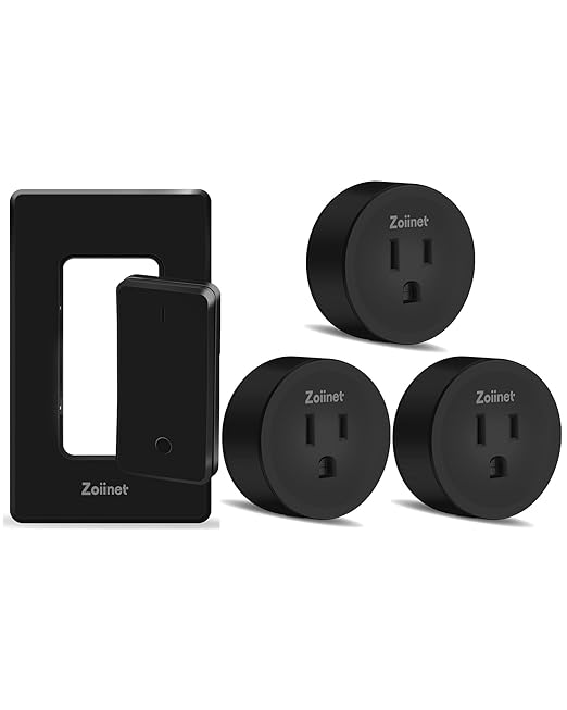 Remote Control Outlet Plug Switch, Buckle Design & Removable Wireless Light Switch, 300 ft, 1500W On Off Power Switch for Household Appliances, No Wiring No WiFi, Programmable, Black(3 Pack)