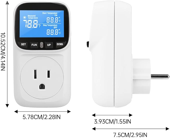 Diymore Plug in Digital Thermostat Temperature Controller,1800W,120V / 15A,-104℉~210℉, Heating Cooling Mode Solar Controller Incubator Thermometer Reptile Greenhouse Thermostat Pool Thermometer