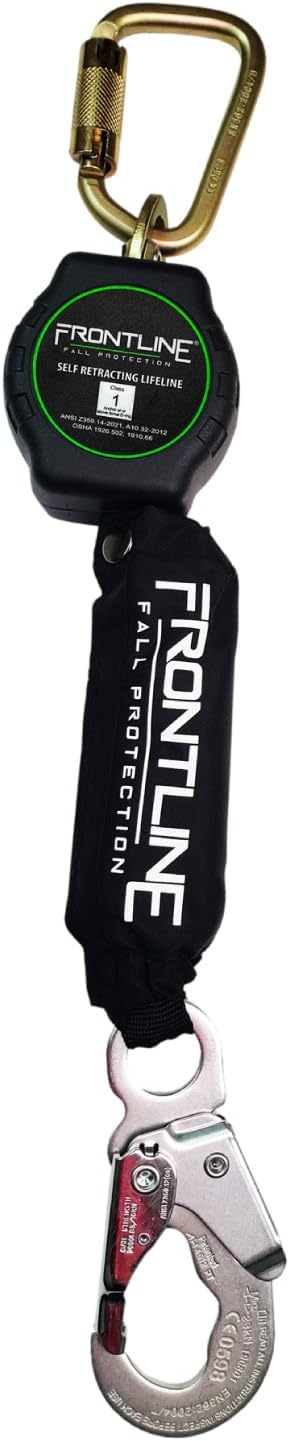 Frontline RPA061S 6' Aramid Web Single Leg SRL with Steel Snap Hook | Lightweight, Durable & Compact | 310 lbs Capacity | Aramid Fiber Webbing | ANSI & OSHA Compliant | ISO Lab Tested