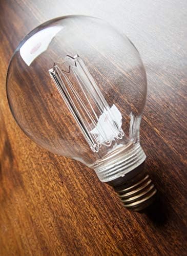 Globe Edison LED Light Bulb, Vintage Decorative Dimmable Bulb Round Glass Cover, 3.5W Low Lumen Eye-Caring Soft Dim Lighting for Mood(Not Daylight White), E26 Medium Base, Clear RN G95