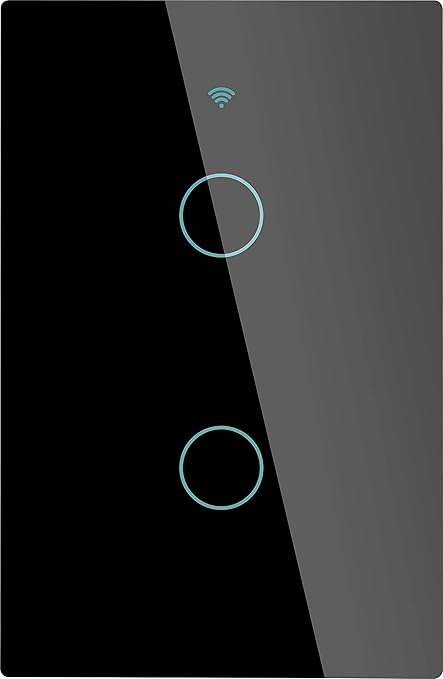 MOES ZigBee Smart Touch Wall Light Switch,Requires Tuya ZigBee Hub,No Neutral Wire/N+L Wiring,No Capacitor,Smart Life Tuya 2/3 Way Remote Control, Work with Alexa Google Home, 2MQTT,2 Gang Black