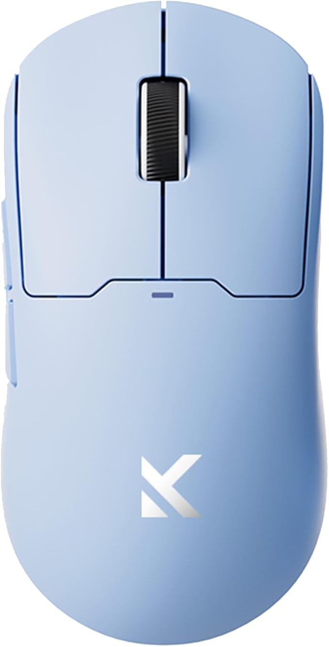 A5 Ultra V2 Wireless Gaming Mouse, Symmetrical Design, 54 Grams,Wired 8K/Wireless 4K Polling PAW3395 26K DPI Optical Sensor, 130 Hours Battery Life, Tri-Mode Connection - Blue