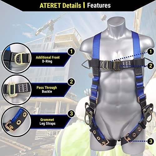 Palmer Safety Construction Harness 5 Point Adjustment, Back D-Ring, Grommet Legs, Multiple Styles I OSHA ANSI Compliant