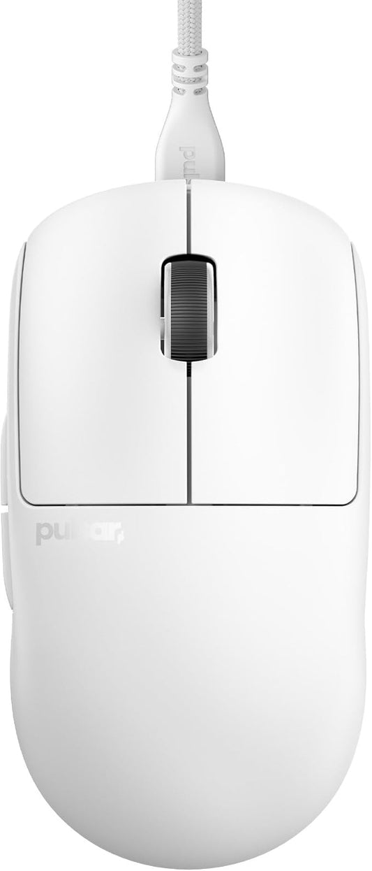 Pulsar Gaming Gears X2 Wired Gaming Mouse, Ultra Lightweight, Optical Switch, 26000 DPI, Motion Sync, PAW3395 Sensor (Medium, Wired, White)