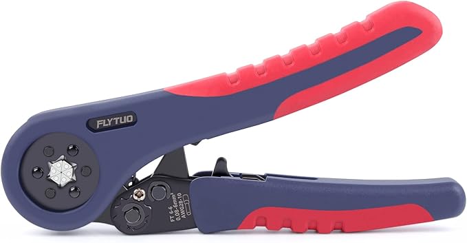 Upgraded Hexagonal Ferrule Crimping Tool, New HSC8 6-6A Self-adjusting Ratchet Wire Crimper Plier for Wire Terminals Cables End-sleeves AWG28-10