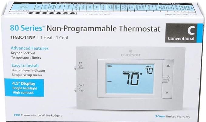 Emerson 1F83C-11NP Non-Programmable and 1F83H-21PR Programmable Thermostats Bundle (2 Units)