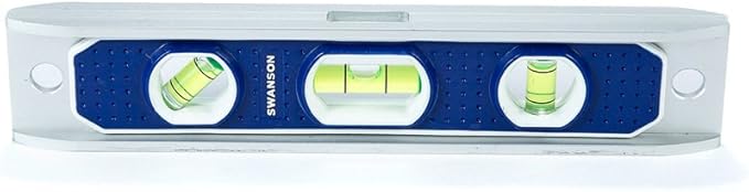 Swanson Tool Co TL002M 9-Inch Magnetic Die Cast Aluminum Torpedo Level with 3 Bubble Vials for 0°/90°/45° Measurements