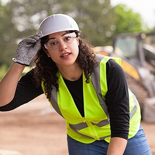 BISON LIFE Clear Lens Clear Temple Safety Glasses | One Size, Adult, Youth, Clear Protective Polycarbonate Lens Clear Temple, Clear, 144 PAIRS