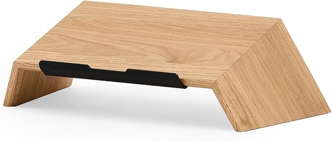 Oakywood Wooden Slanted Laptop Stand for Desk Ergonomic Laptop Desk Stand 50x25x15cm for 15-16" Laptops