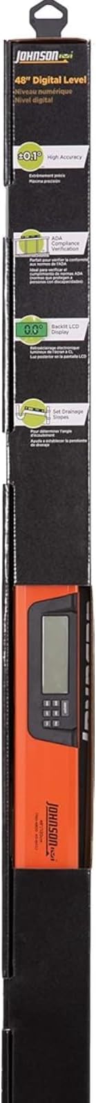 Johnson Level & Tool 1760-4800 Digital Box Level, 48", Orange, 1 Level