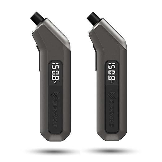 ETENWOLF Digital Tire Pressure Gauge 2 Pack, Industrial Tire Gauge 3-200 PSI, Calibrated to ANSI B40.7 Grade 2A(Plus-Minus 0.5%), Air Pressure Gauge with Replaceable AAA Batteries (Space Grey)