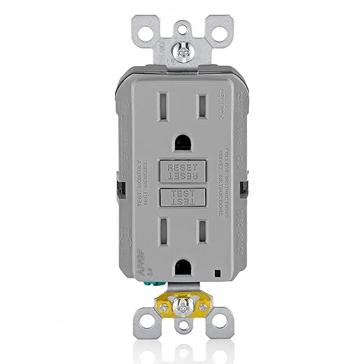 Leviton Dual-Function AFCI/GFCI Outlet, 15 Amp, Self Test, Tamper-Resistant with LED Indicator Light, Protection from Both Electrical Shock and Electrical Fires in One Device, AGTR1-GY, Gray