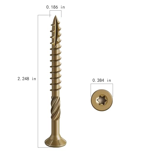 #10 * 2-1/4" Deck Screws, (450pcs) 5 lbs.Exterior Wood Screws, Rust Resistant Epoxy Coated, Bronze, T20 Star Bit
