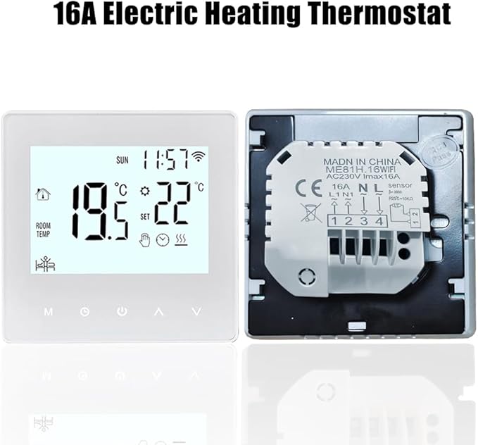 Smart Wi-Fi Thermostat 3A Digital Programmable LCD Display Underfloor Heating Temperature Controller Digital Intelligent Wall Thermostat for Water Heating
