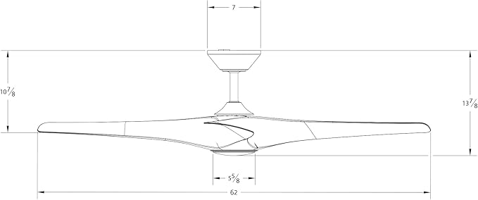 Zephyr Smart Indoor and Outdoor 3-Blade Ceiling Fan 62in Graphite Weathered Wood with Adjustable CCT 2700K-3000K-4000K-5000K LED Light Kit and Remote Control works with Alexa, and iOS or Android App