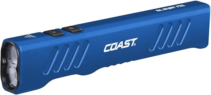 Coast Slayer 1150 Lumen USB-C Rechargeable LED Flashlight with Spot/Flood, Memory Mode and Pocket Clip, Blue