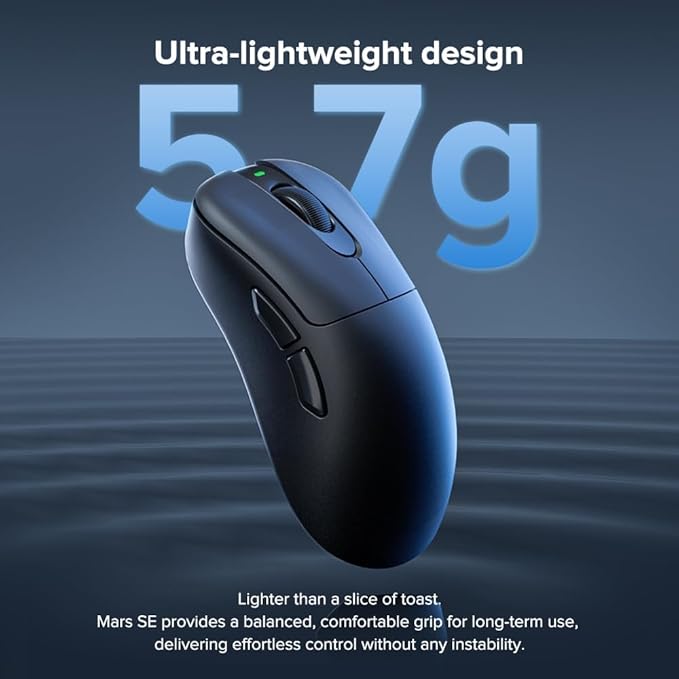 Wireless Gaming Mouse, 24000 DPI, Wired/2.4GHz/Bluetooth Ergonomic Mouse, 150Hours Battery Life, Free Lag, 57g Lightweight Rechargeable Gaming Mice for Laptop/PC/Mac/Tablet/Xbox/MacBook, Black