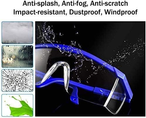 Safety Glasses,MOZEEDA Clear Safety Goggles Eye Protection Adjustable Temples, Anti-fog Lightweight Protective Glasses Eyewear Wide-Vision for Lab
