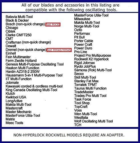 50PCS Bi-Metal Oscillating Multitool Quick Release Oscillating Saw Blades Fits Fein Multimaster, Porter Cable, Black&Decker, Bosch Craftsman, Ridgid, Makita, Milwaukee, Dewalt etc