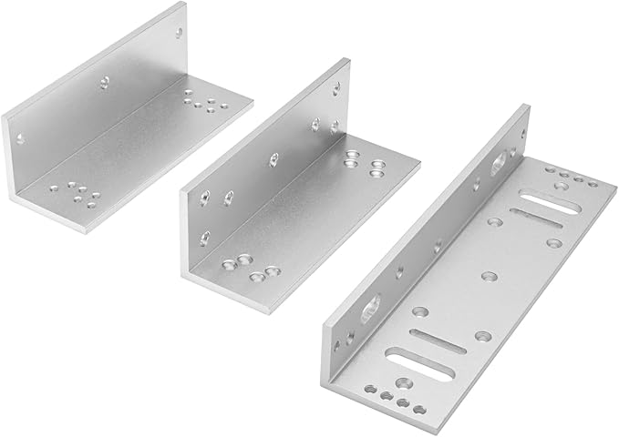 Mag Lock 1200LBS Holding Force Electromagnetic Commercial Lock 12V LED Indicator When Closed NO/NC Options,for Access Control System with Aluminum L&Z Brackets (W-1200LBS Lock+Z L Bracket)