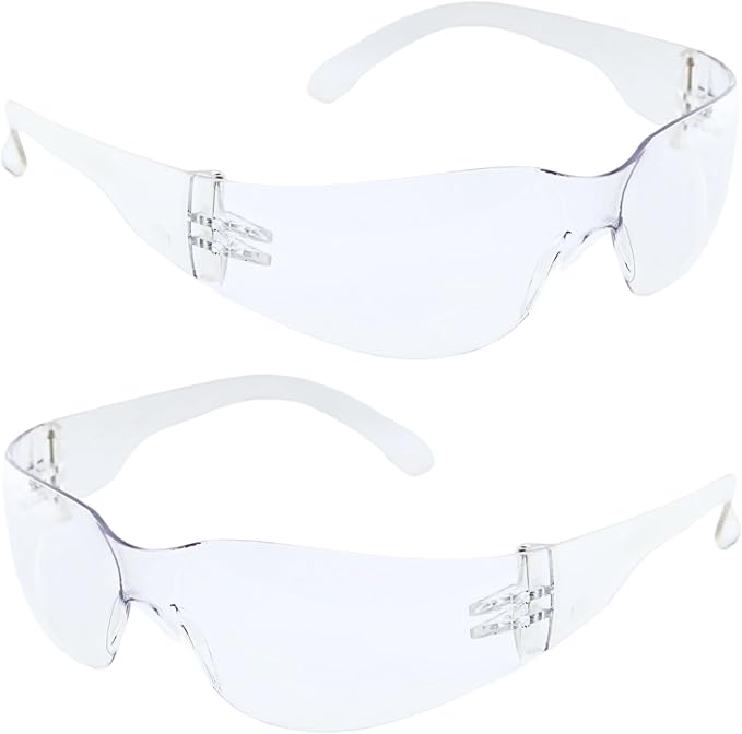 Clear Safety Glasses - Bulk 24 Pack - ANSI Z87.1 Impact Resistant Polycarbonate Lens - Protective Wrap Around Eyewear