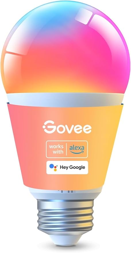 Govee LED Smart Light Bulbs, 1000LM Color Changing Light Bulb, Wi-Fi & Bluetooth Light Bulbs, Work with Alexa and Google Assistant, Dimmable RGBWW A19 75W Equivalent Smart Bulbs, 1 Pack