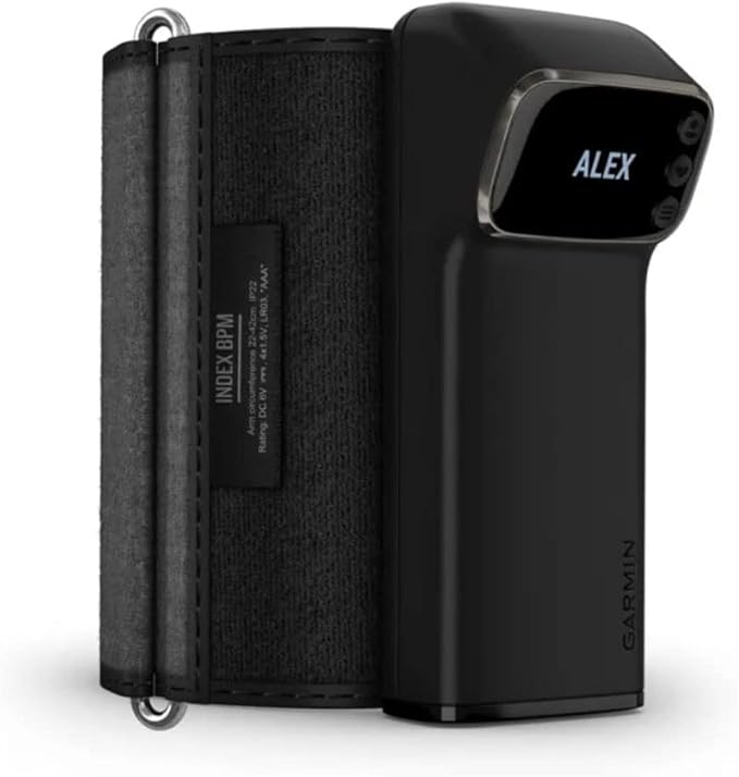 Garmin Index™ BPM, Smart Blood Pressure Monitor, FDA-Cleared Medical Device, Easy-to-Use with Built-in Display Adjustable