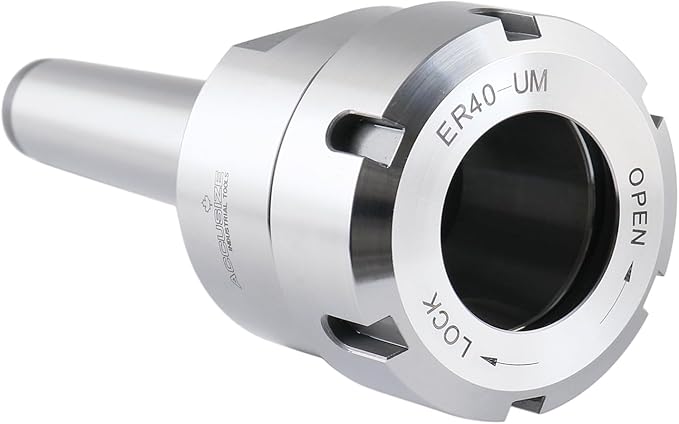 Accusize Industrial Tools MT3 Shank ER40 Chuck with 15Pc Collets Kit, 1/8 inch - 1 inch by 16th, Morse Taper Collet System, 0223-0308