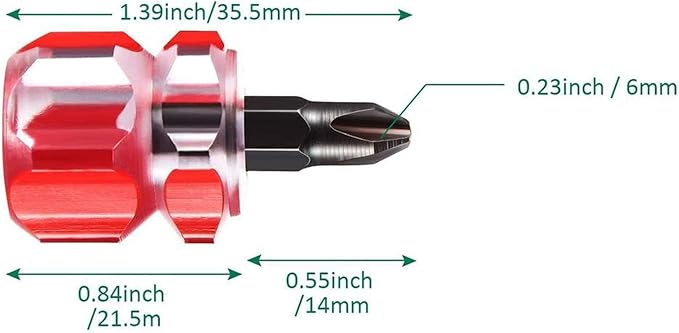 Buspoll Sewing Machine Screwdriver Ultra Short Screwdriver Tool - One Flat Head and One Phillips Screwdriver for Sewing Projects