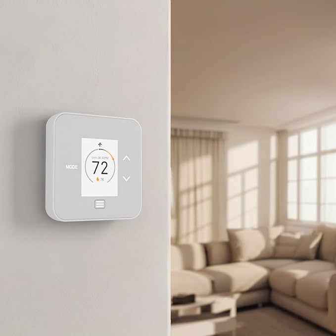 Lux TQ1 Smart Digital Thermostat for Home, Programmable WiFi with Matter Protocol for Temperature Control, DIY Install, C-Wire or Power Bridge Required - Works with Apple Home and Google Home