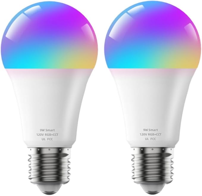 Smart LED Bulbs, Bluetooth Light Bulbs, RGB+CCT Color Changing Light Bulbs with App Control, A19, E26, 10W Music Sync and 8 Scene Mode for Living Room Bedroom Party (Not Support WiFi/Alexa) (2)