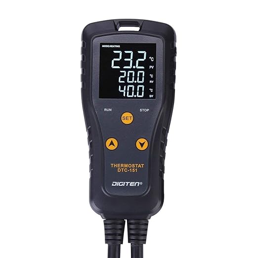 DIGITEN Digital Temperature Controller Simple Stage Thermostat Outlet Heating & Cooling Mode for Chest Freezer Refrigerator Homebrew Fermenter Greenhouse 110V 15A 1650W