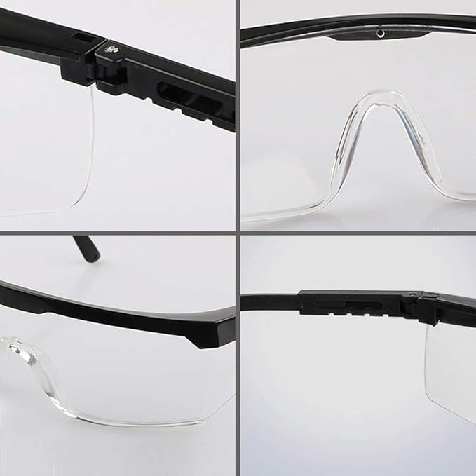 Safety Glasses, 5PCS Adjustable Wide-Vision Protective Glasses, Lightweight Fog-Proof Safety Goggles