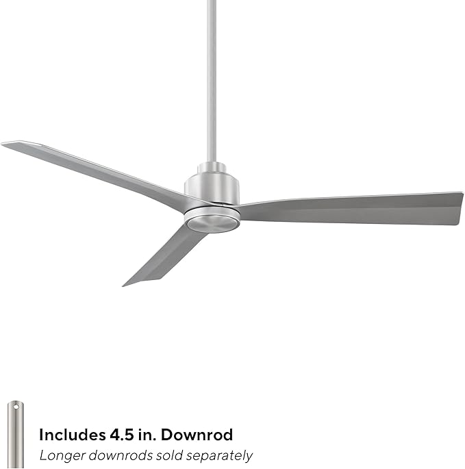 Clean Indoor/Outdoor 3-Blade Smart Compatible Ceiling Fan 52in Brushed Aluminum with Remote Control and Wall Cradle. Works with iOS/Android, Alexa, Google Assistant, Samsung SmartThings, and Ecobee.