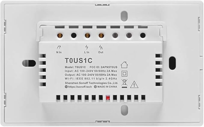 SONOFF Smart Light Switch，2.4GHz WiFi Touch Smart Wall Switch for Lights, Light Switch Smart Life Works with Alexa and Google Home, Interruptor Inteligente Neutral Wire Required, 1 Gang 1 Way TX T0