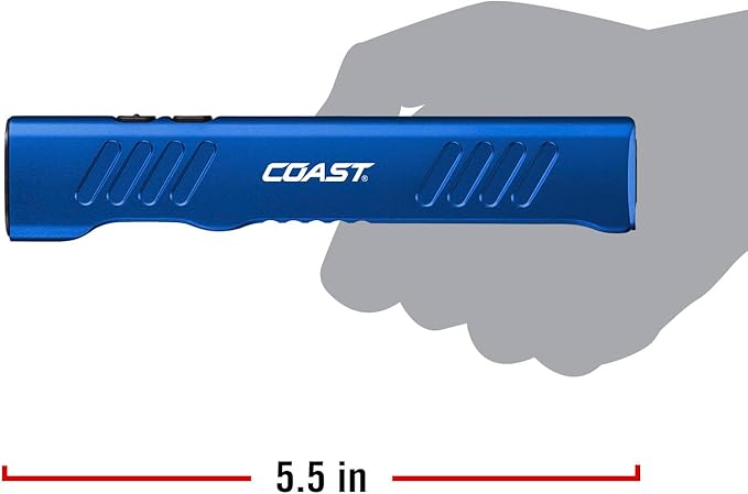 Coast Slayer 1150 Lumen USB-C Rechargeable LED Flashlight with Spot/Flood, Memory Mode and Pocket Clip, Blue