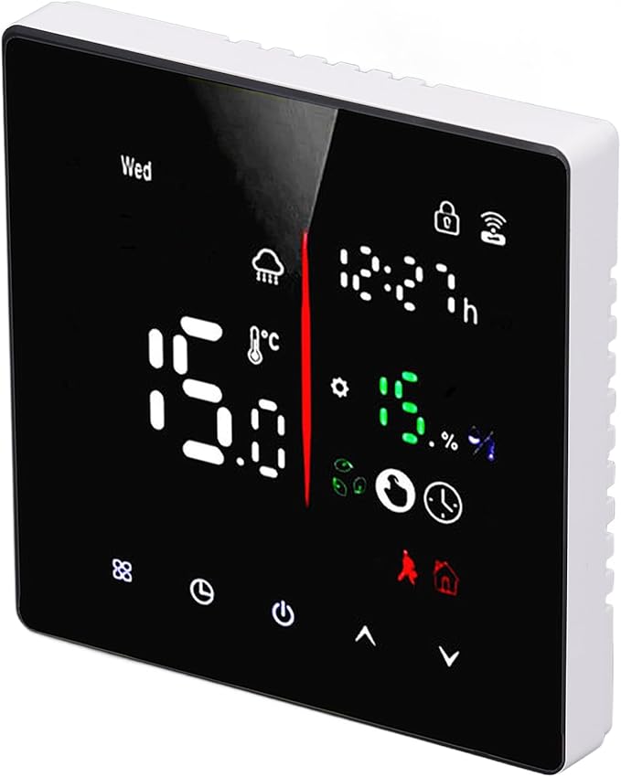 WiFi Digital Thermostat Smart Home Touchscreen Thermostat for TUYA AC 90‑240V, 7 Day Schedule Planning, Remote APP Control for HomeOffice Use