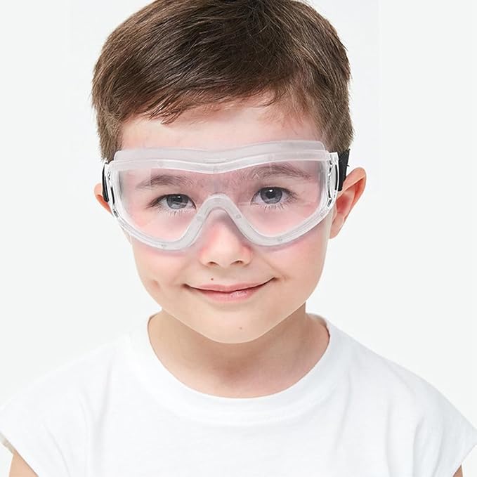 Kids Safety Goggles, Toddler Safety Glasses With UV Anti-Fog,Clear Lens Glasses Cleaning Cloth Included