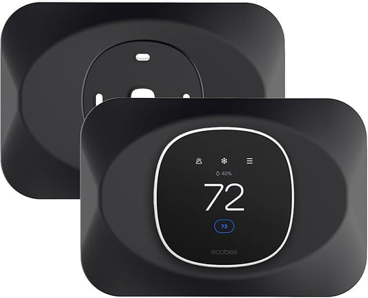 Wall Plate Cover Compatible with New 2025 Ecobee Smart Thermostat Essential, Practical Ecobee Thermostat Trim Kit, Programmable WiFi Thermostat Accessory (2, Tricorn Black)