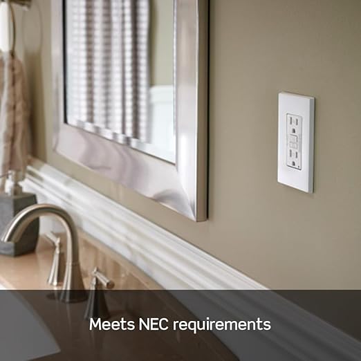 Leviton GFCI Outlet, 15 Amp, Self Test, Tamper-Resistant with LED Indicator Light, Protection from Electric Shock and Electrocution, GFTR1-I, Ivory